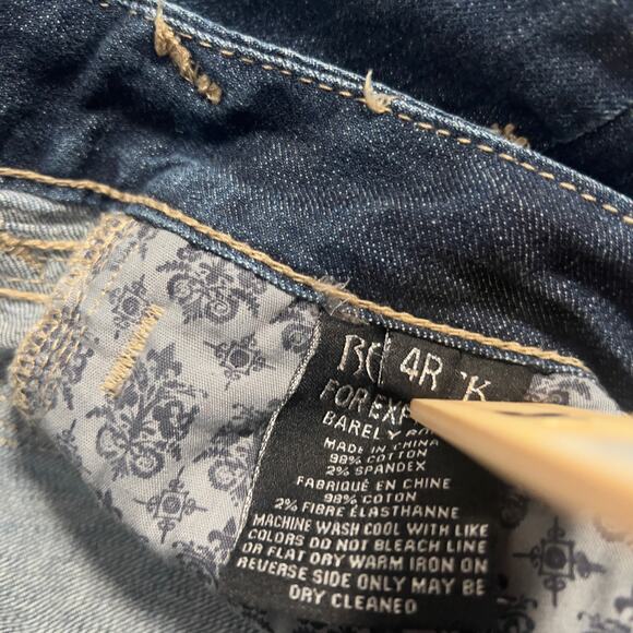 Y2K ReRock Express Barely Boot Jeans 4R Dark Wash 30 x 32 Dark Wash Stretch - Picture 11 of 16